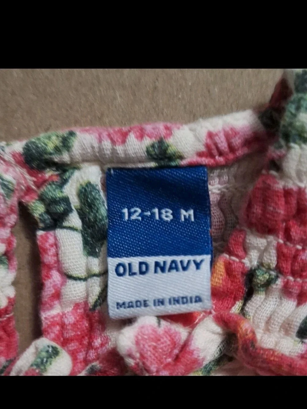 Old Navy Pink, Red and Green Floral Baby Two-Piece Set 12m-18m